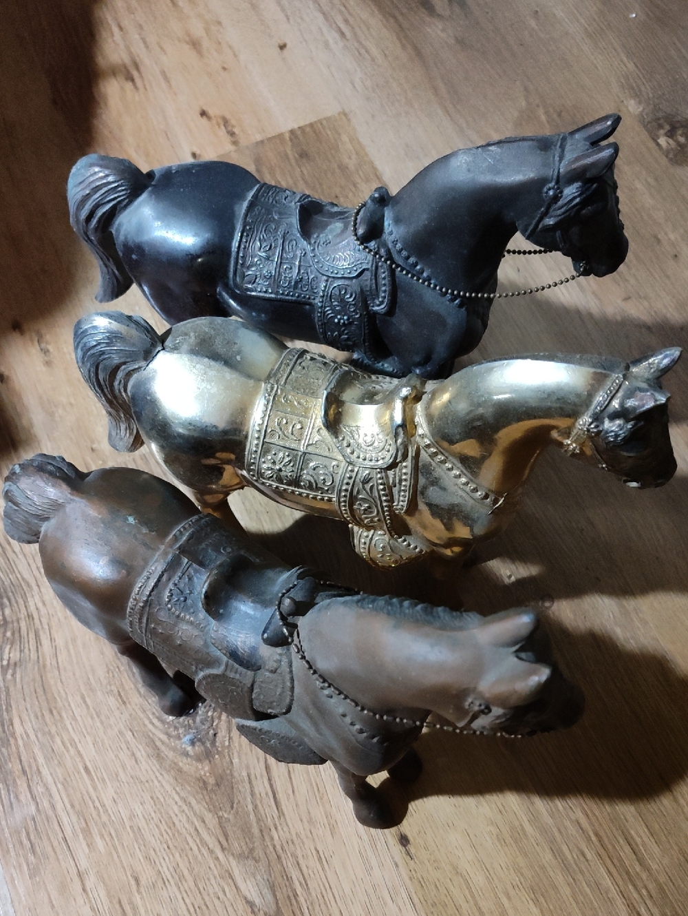 Vintage Clock Horses Set Of Three - Picture 7 of 8
